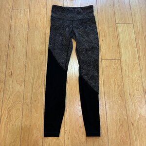 Lululemon Speed Wunder Tight *Asym Free Spirit Ice Grey Black Women's Size 4